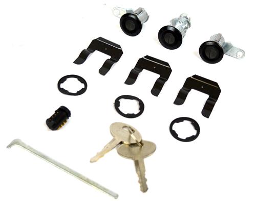 Mustang Mustang Lock Set with Black Bezel (87-93) - Kit Photo