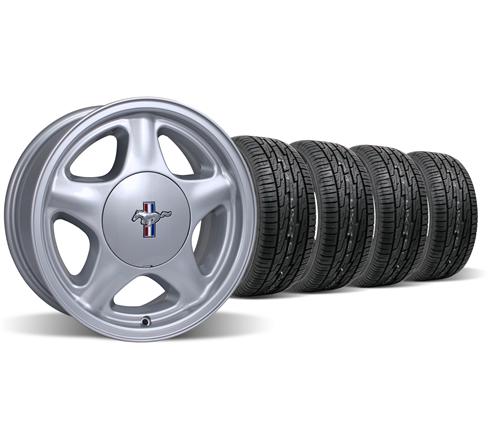 1979-93 Mustang Silver Pony Wheel & Tire Kit